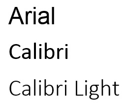 Arial vs. Calibri